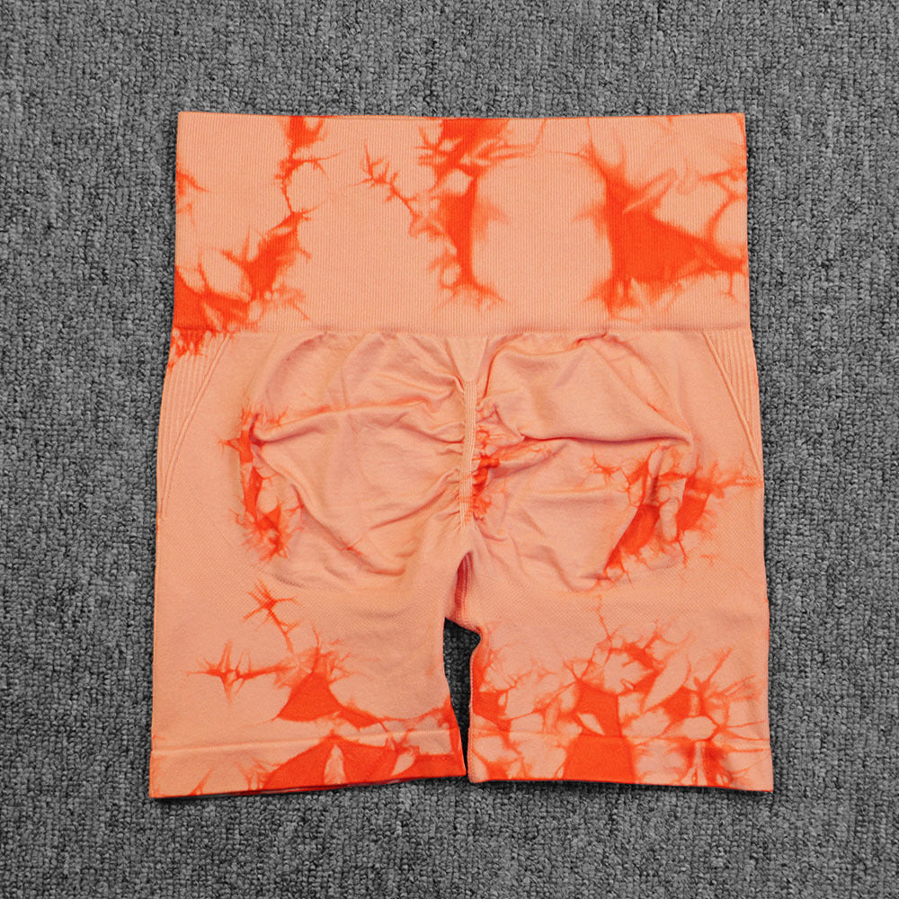 Tie-dye Printed Yoga Shorts